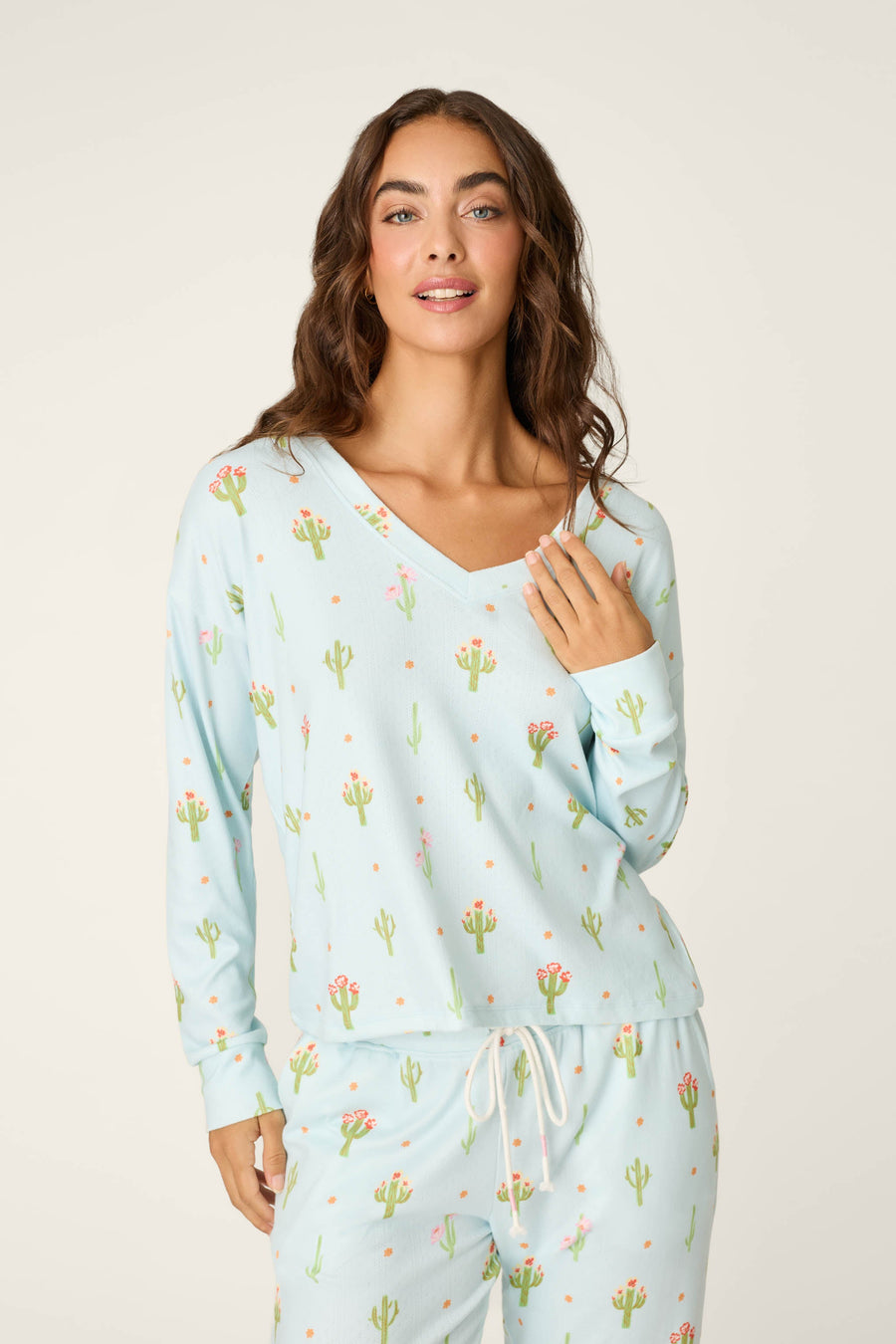 Feelin' Prickly Cactus Blooms Long Sleeve Top - Glamourous Grace