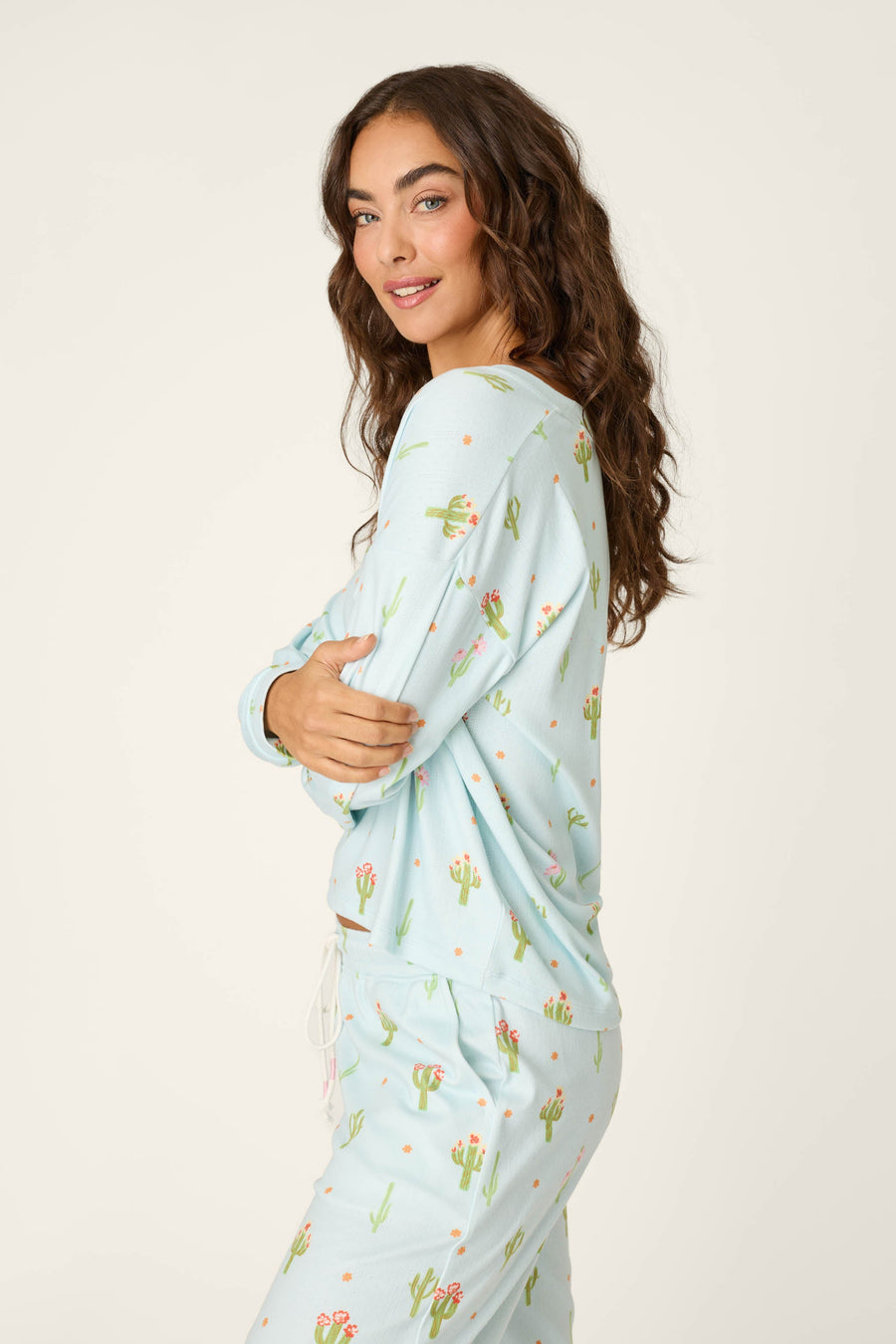 Feelin' Prickly Cactus Blooms Long Sleeve Top - Glamourous Grace