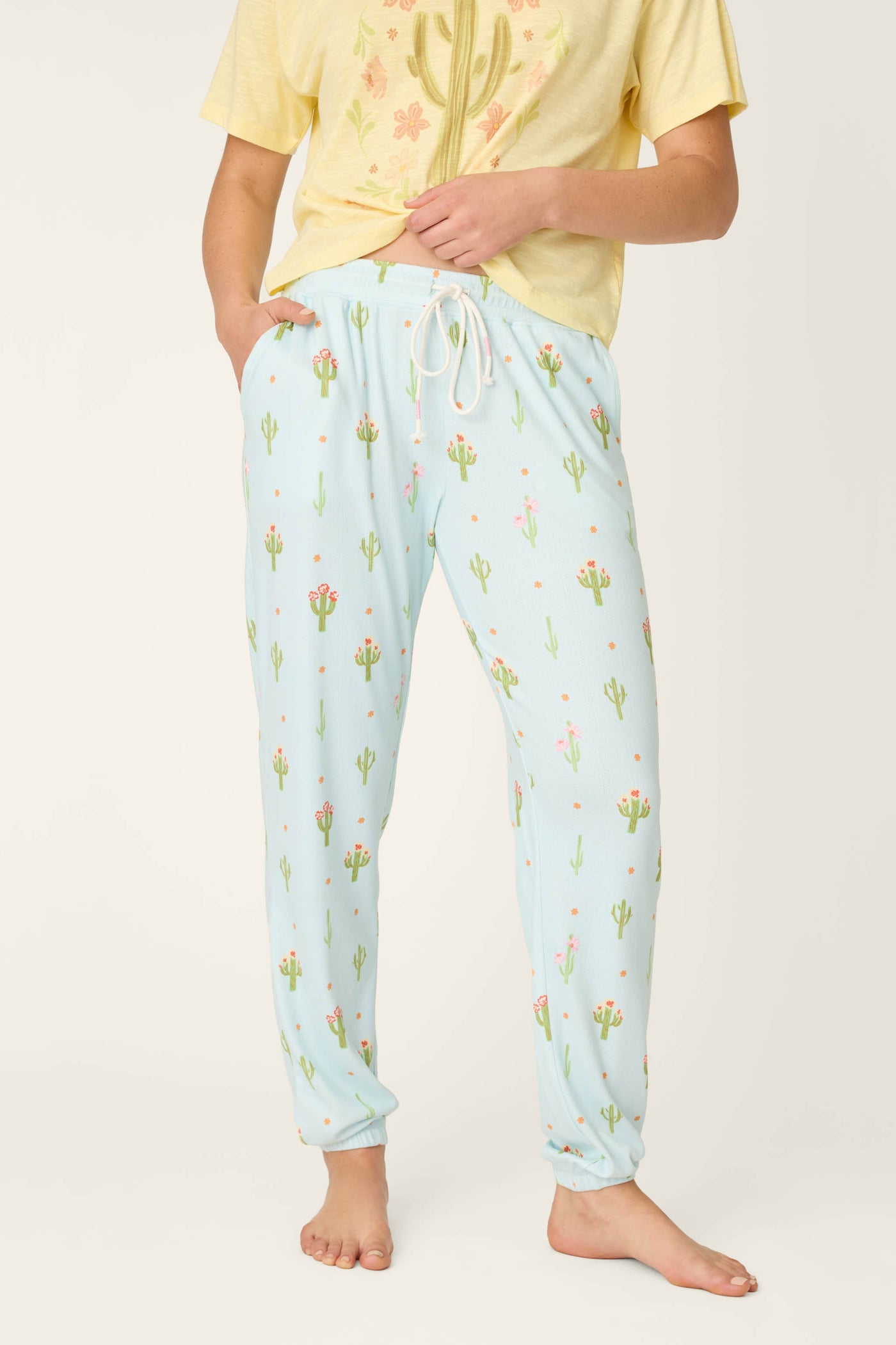 Feelin' Prickly Cactus Blooms Banded Pants - Glamourous Grace