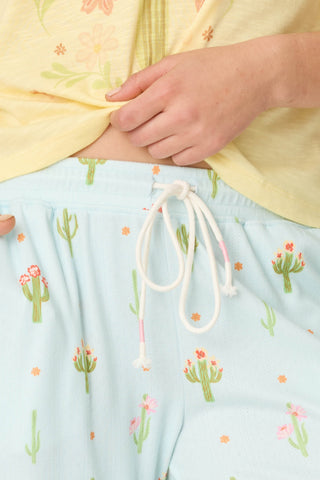 Feelin' Prickly Cactus Blooms Banded Pants