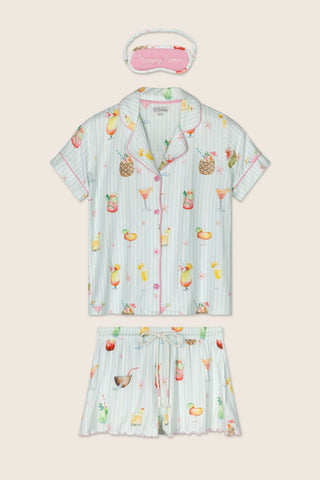 It's Five O'clock Somewhere Cocktail Print 3-Piece PJ Set