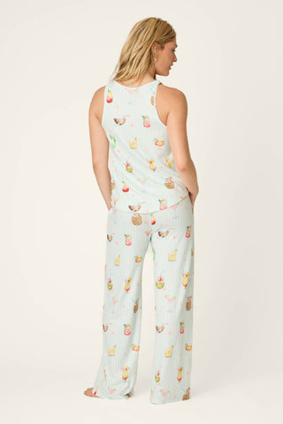 It's Five O'clock Somewhere Cocktail Print Long PJ Set