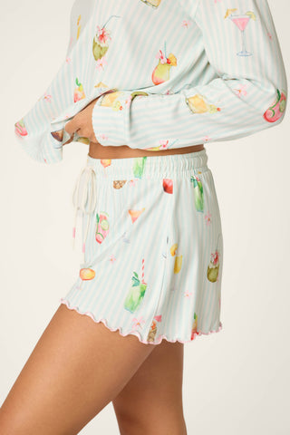 It's Five O'clock Somewhere Cocktail Print Shorts