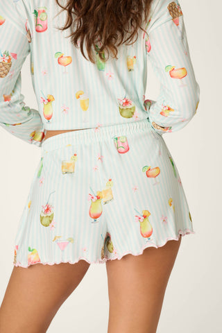 It's Five O'clock Somewhere Cocktail Print Shorts