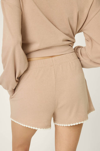 Palms Away Warm Taupe Lounge Shorts