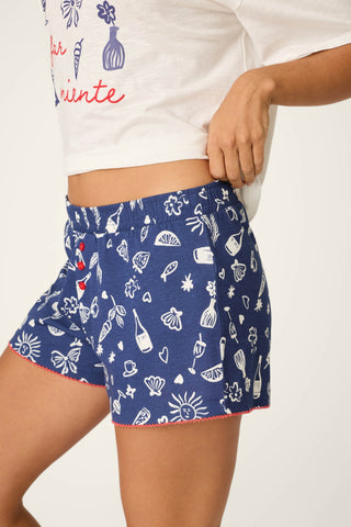 Playful Prints Al Fresco Bistro Pajama Shorts