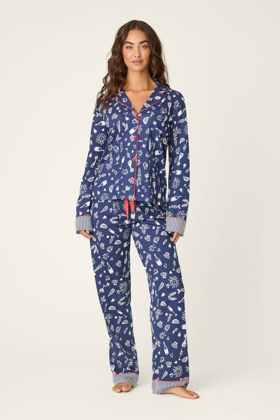 Playful Prints Al Fresco Bistro Long PJ Set - Glamourous Grace