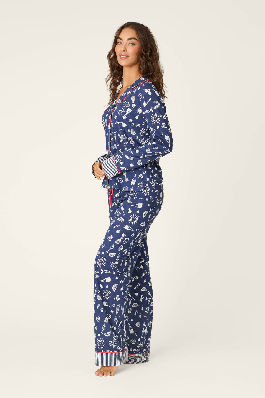 Playful Prints Al Fresco Bistro Long PJ Set - Glamourous Grace
