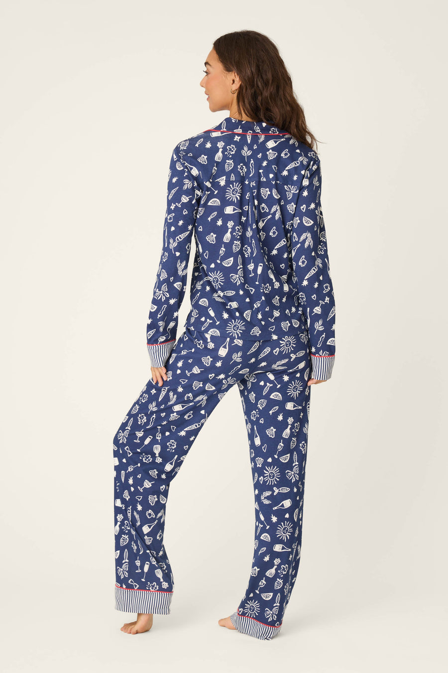 Playful Prints Al Fresco Bistro Long PJ Set - Glamourous Grace