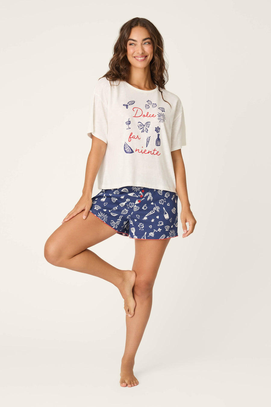 Playful Prints Dolce Far Niente Short PJ Set - Glamourous Grace
