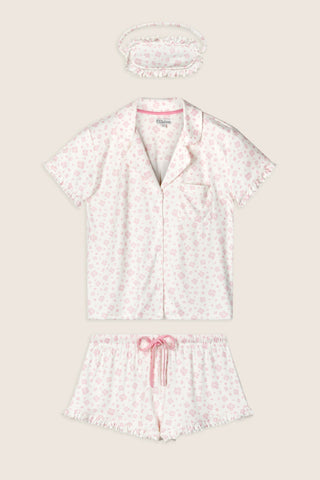 Pretty Petals Sweet Pink Floral Print 3-Piece PJ Set