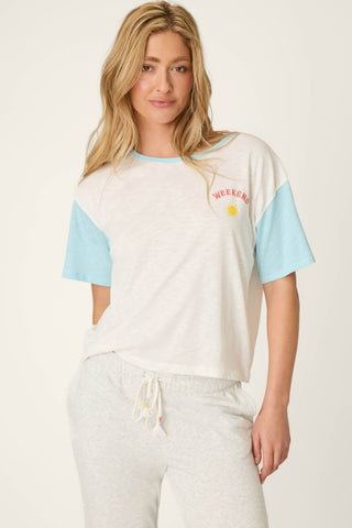 Sunday Funday Embroidered "Weekend" T-Shirt