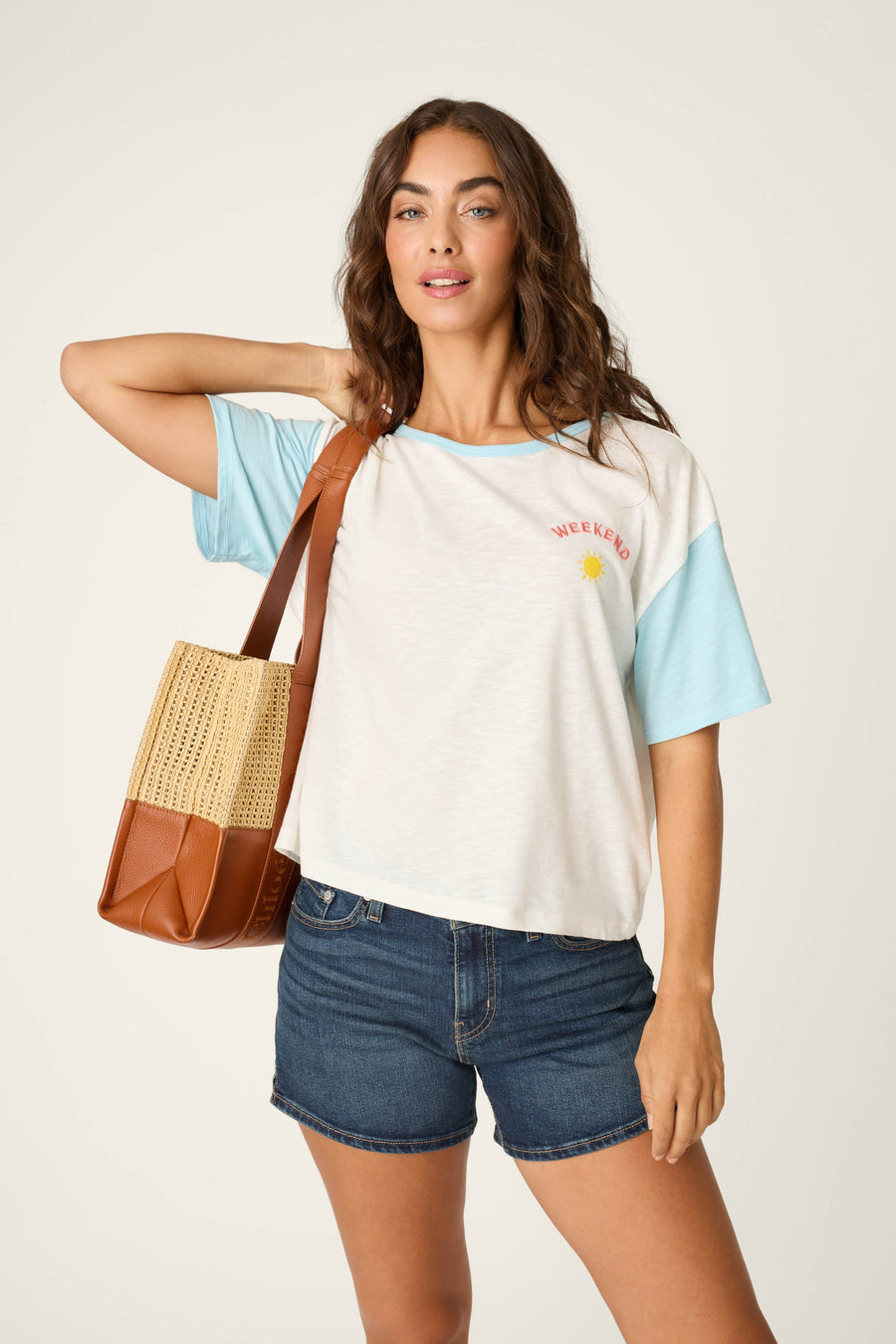 Sunday Funday Embroidered "Weekend" T-Shirt - Glamourous Grace