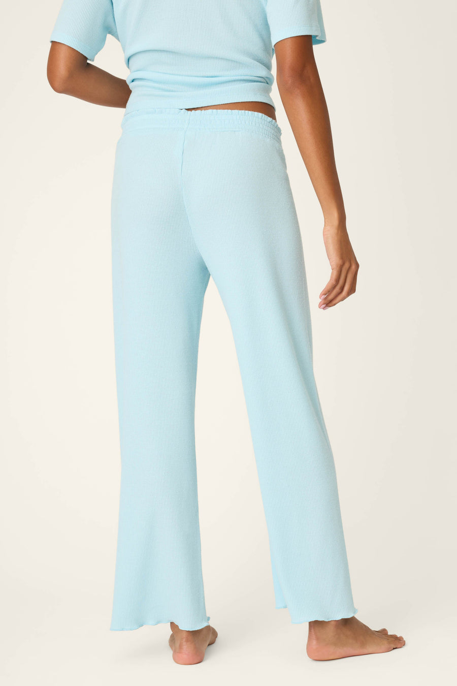 Weekend Waffles Crystal Blue Cropped Pajama Pants - Glamourous Grace