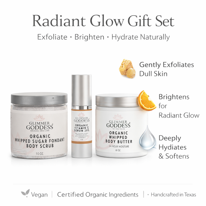 Radiance Glow Organic Skincare Gift Set – Exfoliate, Brighten & Hydrate Naturally - Glamourous Grace