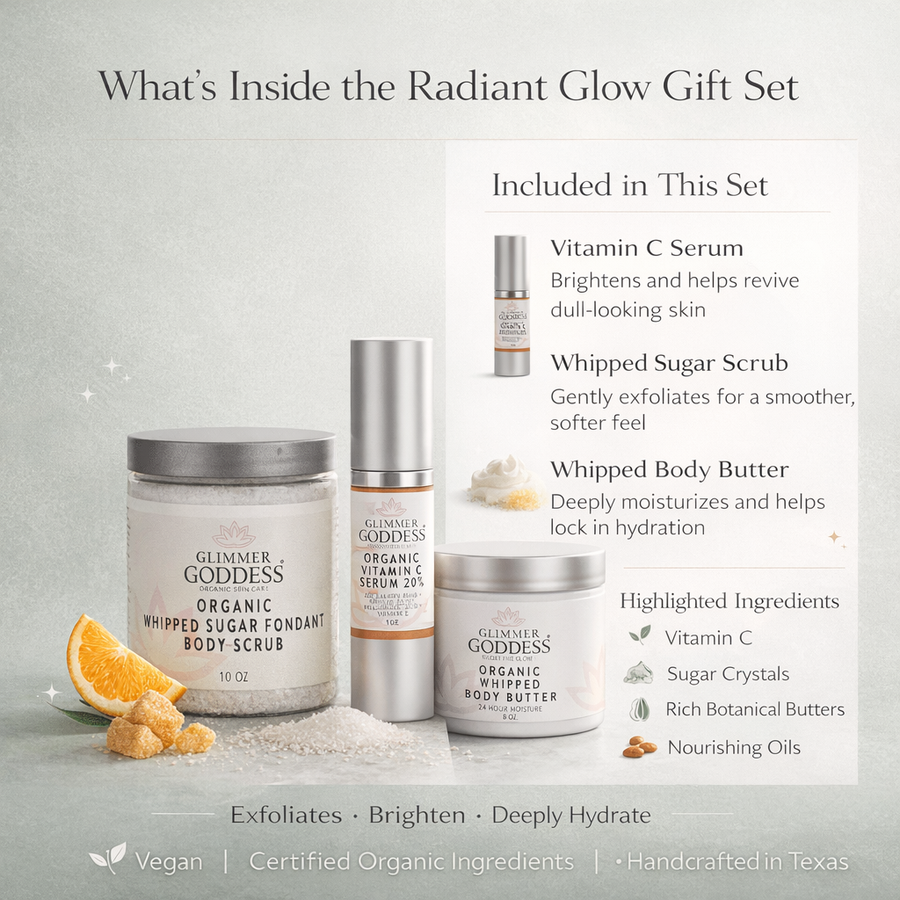 Radiance Glow Organic Skincare Gift Set – Exfoliate, Brighten & Hydrate Naturally - Glamourous Grace