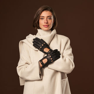 Raffaella (black) – Luxurious Italian peccary driving gloves - Glamourous Grace