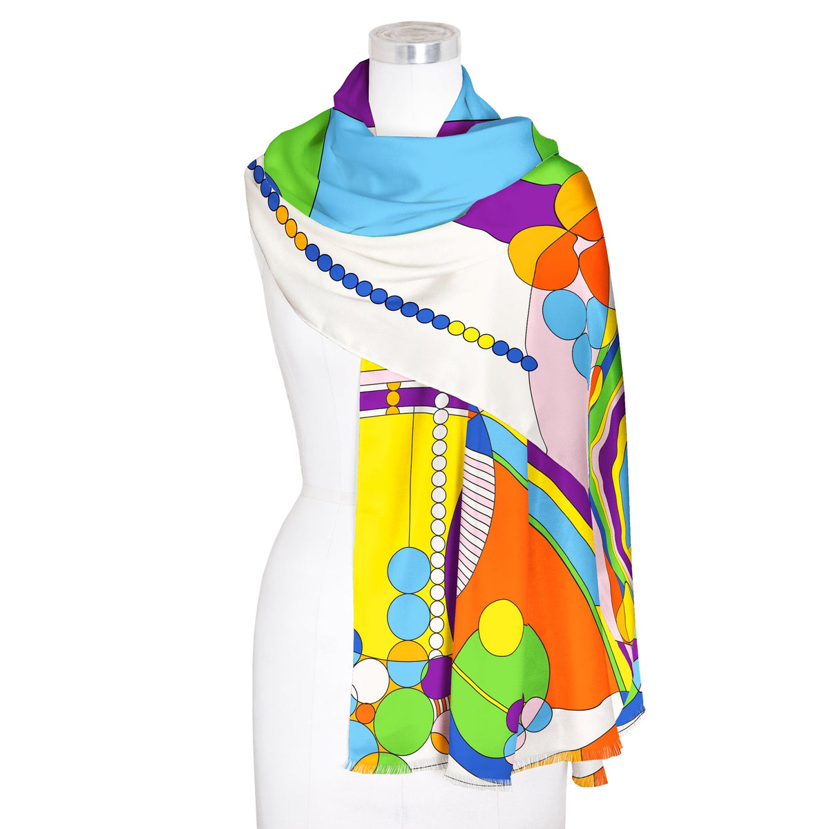 Frank Lloyd Wright March Balloons Silk Blend Shawl – Lightweight Dressy Wrap for Women