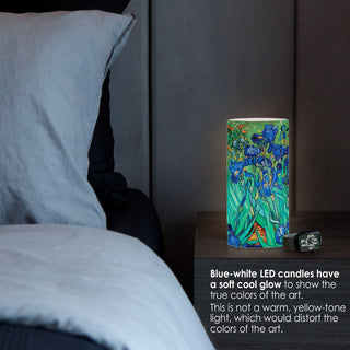 van Gogh Irises 6" LED Candle – Battery Operated, Flickering