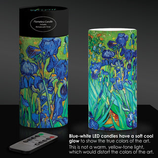 van Gogh Irises 6" LED Candle – Battery Operated, Flickering
