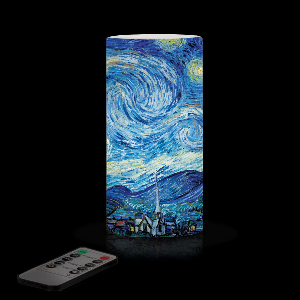 van Gogh Starry Night 6" LED Candle – Battery Operated, Flickering