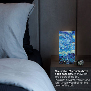 van Gogh Starry Night 6" LED Candle – Battery Operated, Flickering