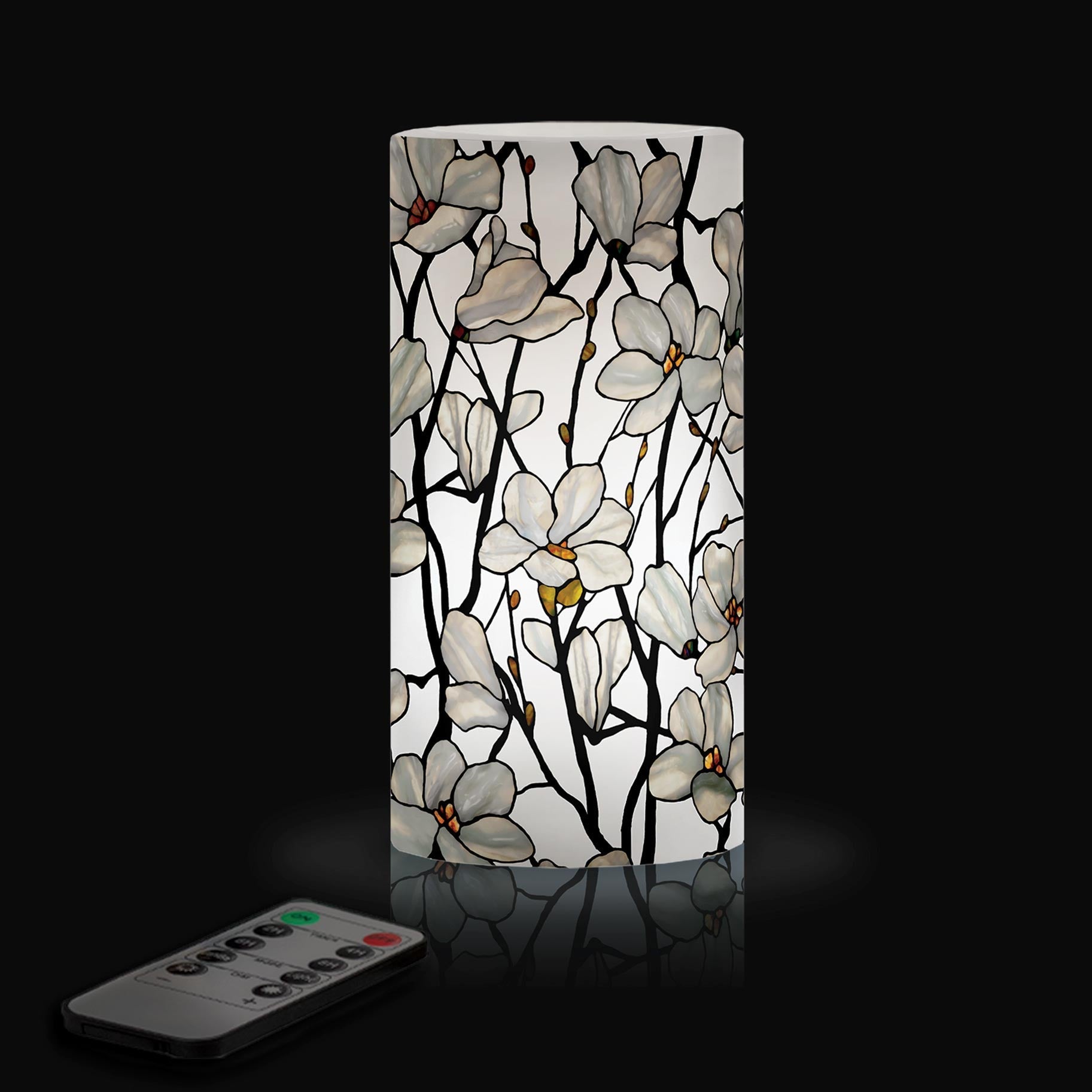 Tiffany Magnolia 6" LED Candle – Battery Operated, Flickering