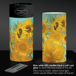 van Gogh Sunflowers 6" LED Candle – Battery Operated, Flickering