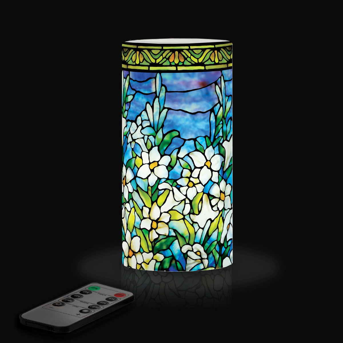 Tiffany Field of Lilies 6"  LED Candle – Battery Operated