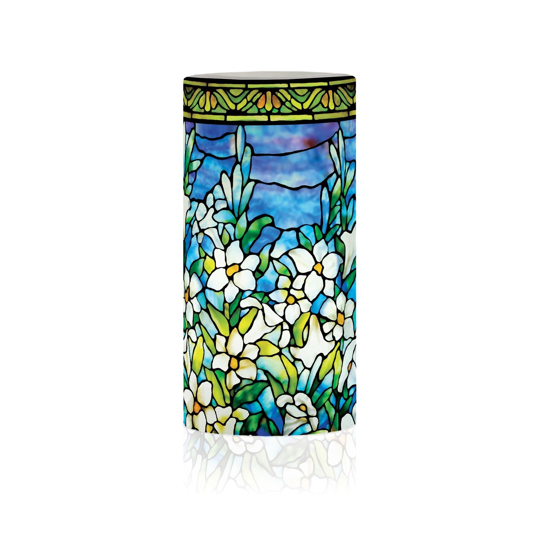 Tiffany Field of Lilies 6"  LED Candle – Battery Operated