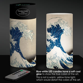 Hokusai The Great Wave 6" LED Candle – Battery Operated