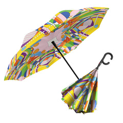 Frank Lloyd Wright March Balloons Reverse Inverted Umbrella – Hands-Free, Windproof Design