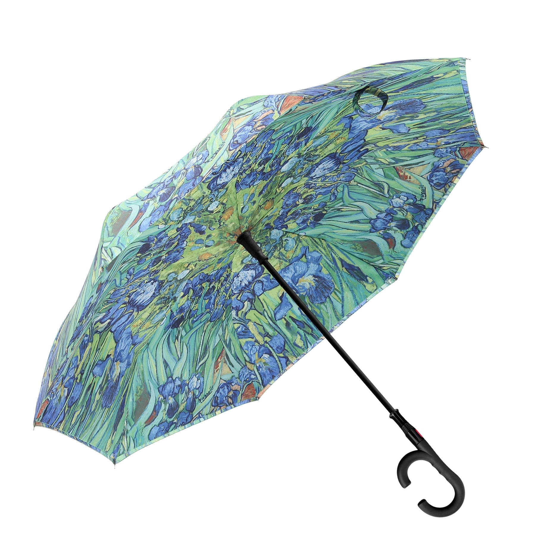 van Gogh Irises Reverse Inverted Umbrella – Hands-Free