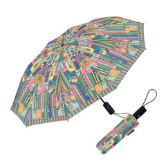 Frank Lloyd Wright Saguaro Forms Travel Umbrella – Compact, One-Touch Open & Close