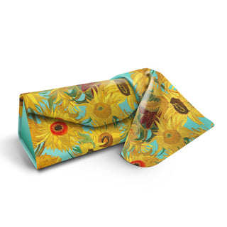 van Gogh Sunflowers Folding Glasses Case – Compact & Protective