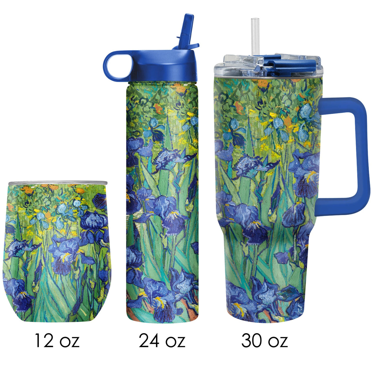van Gogh "Irises" Insulated Drinkware Set of 3, 1 per size - Glamourous Grace