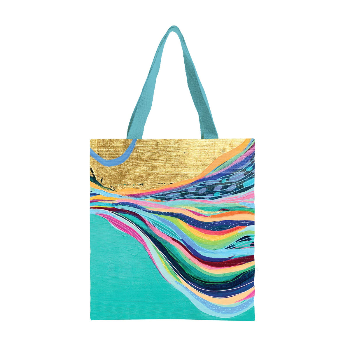 EttaVee Rainbow 1 Canvas Magazine Tote – Slim Vertical Tote Bag - Glamourous Grace