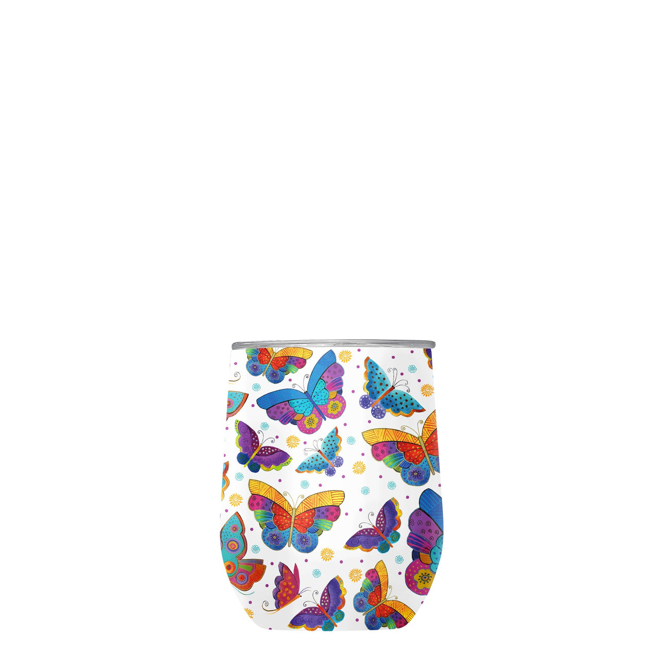 12 oz Stemless Wine Tumbler - Laurel Burch "Mariposas" - Glamourous Grace