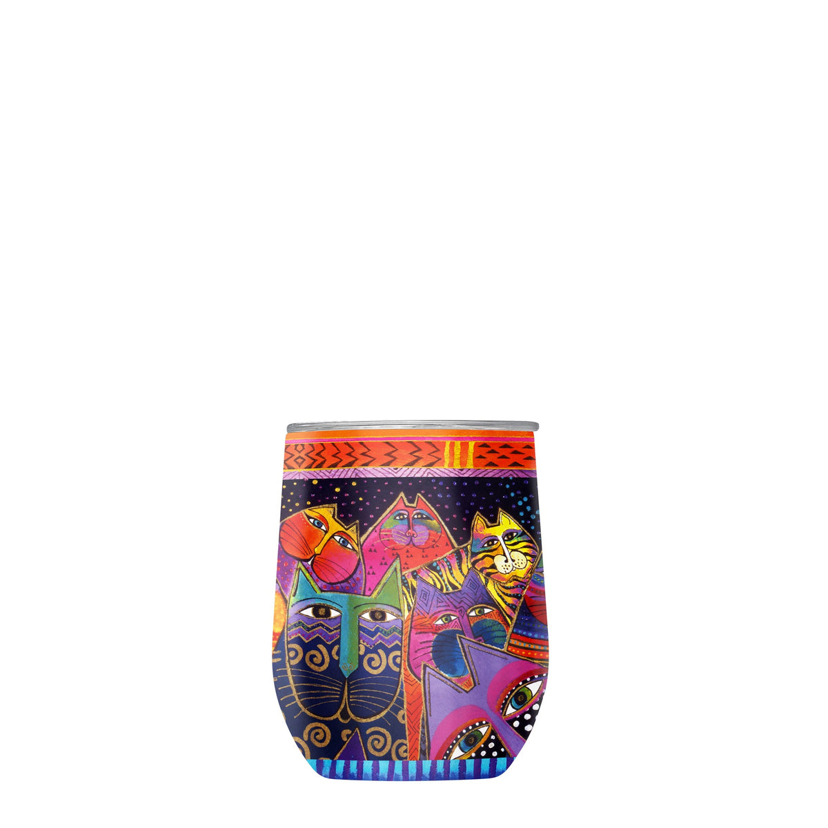 12 oz Stemless Wine Tumbler - Laurel Burch "Fantasticats" - Glamourous Grace