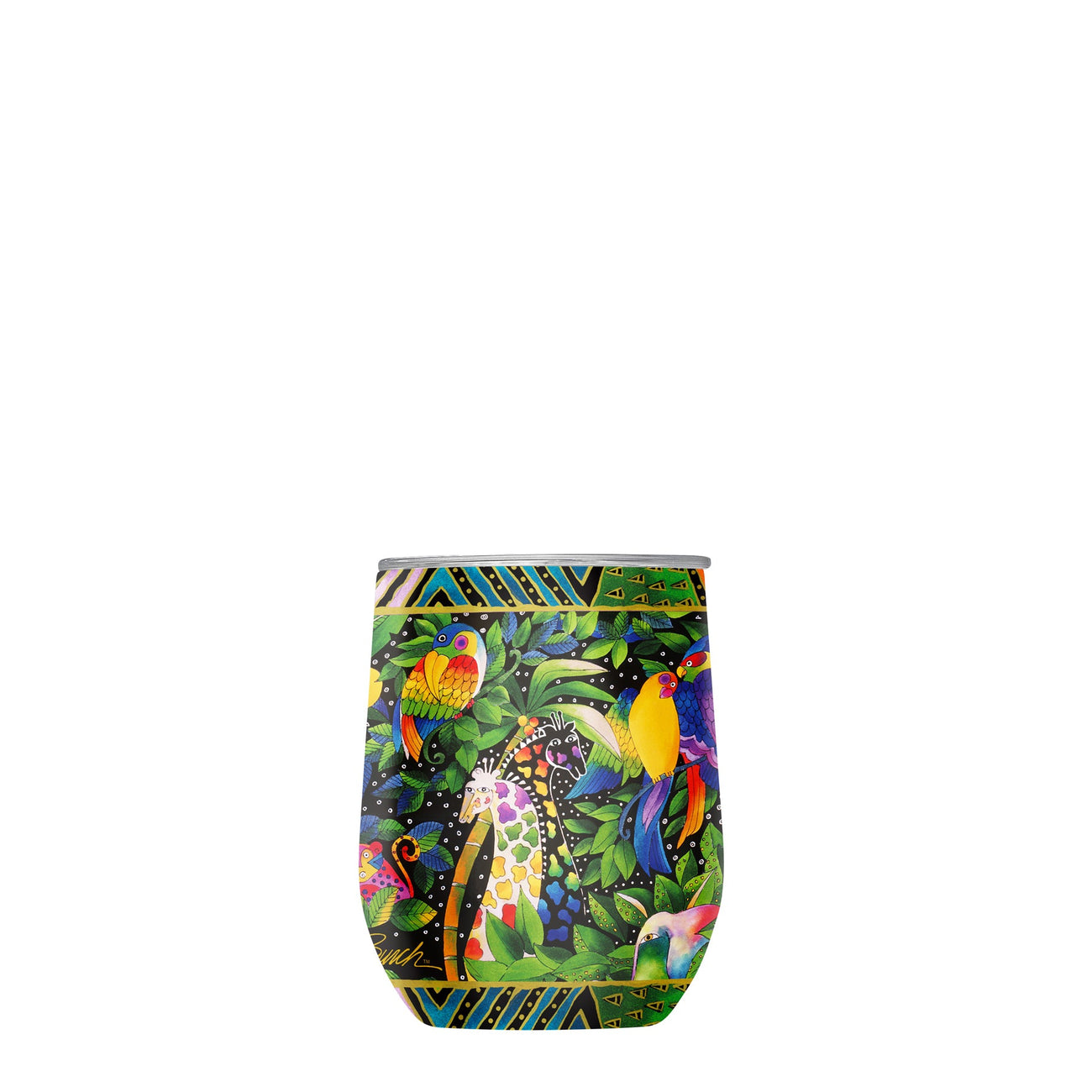 12 oz Stemless Wine Tumbler - Laurel Burch "Jungle Song" - Glamourous Grace