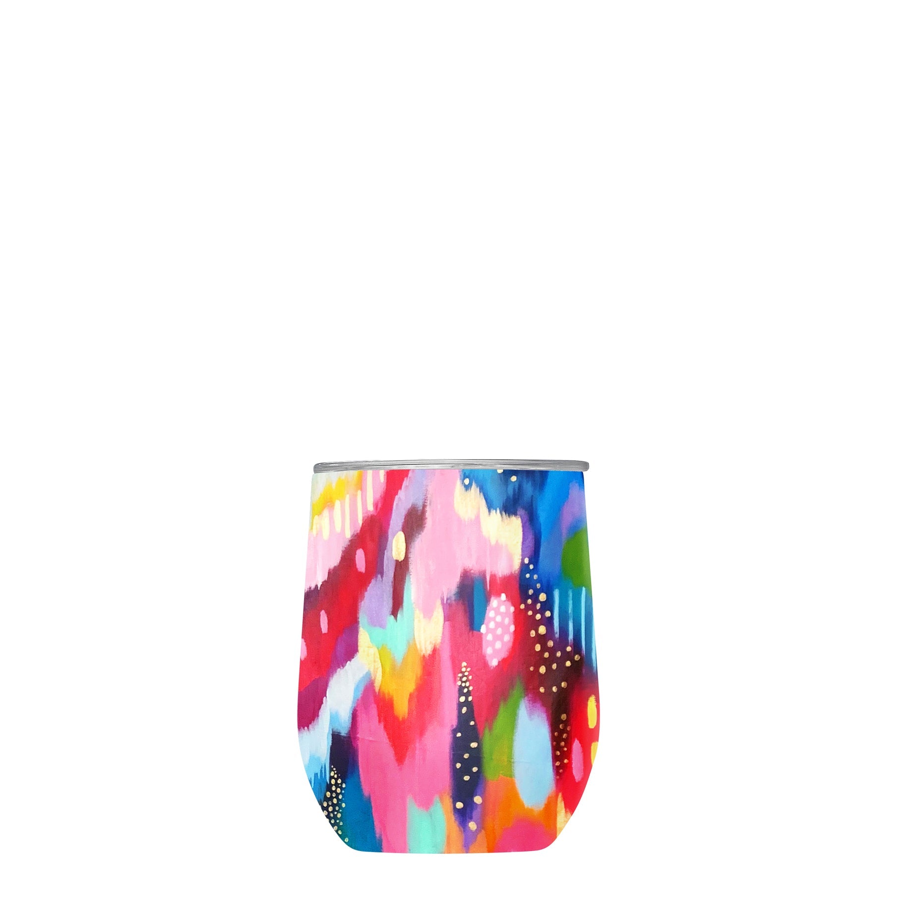 12 oz Stemless Wine Tumbler - EttaVee "Brush Strokes 100"