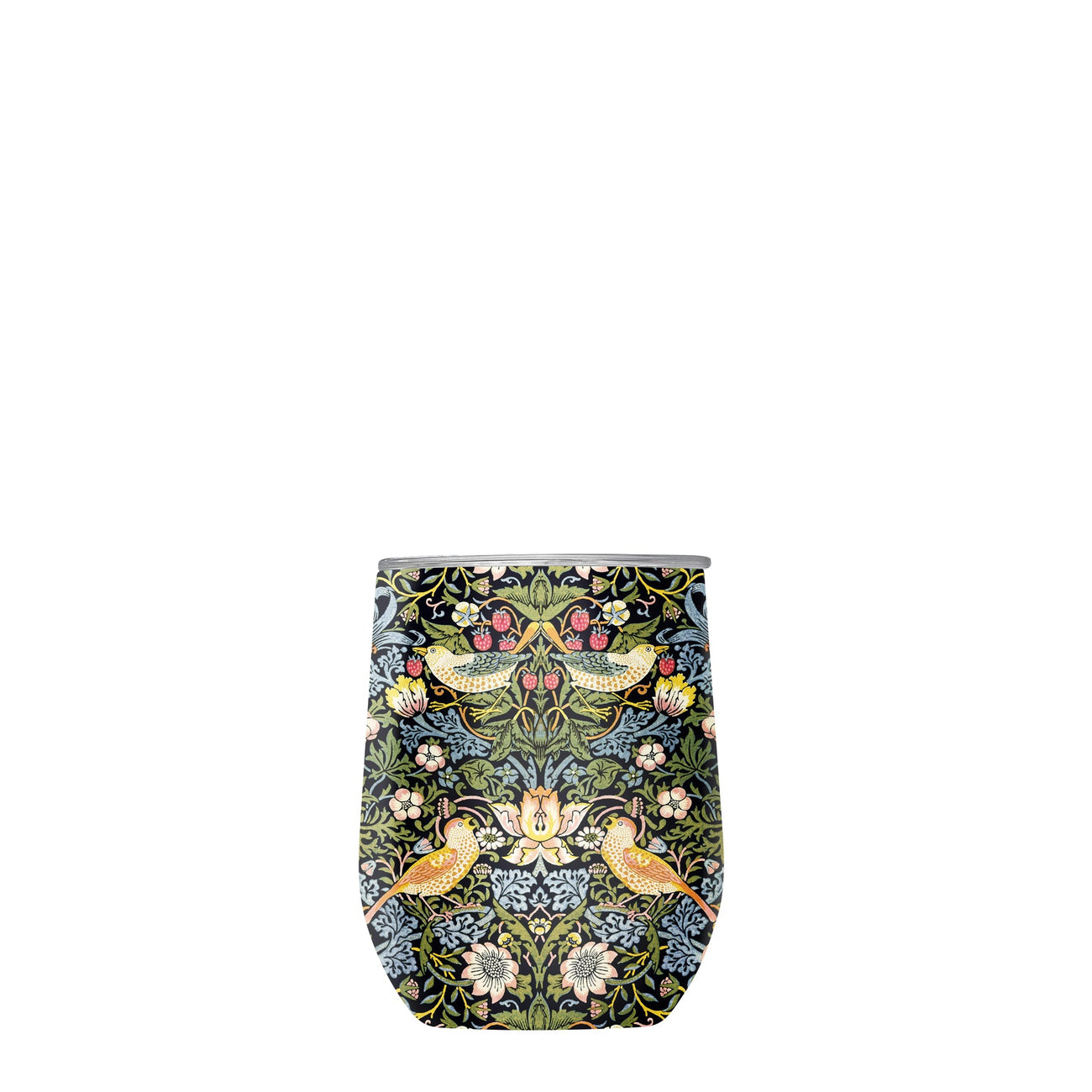 12 oz Stemless Wine Tumbler - William Morris "Strawberry Thief" - Glamourous Grace