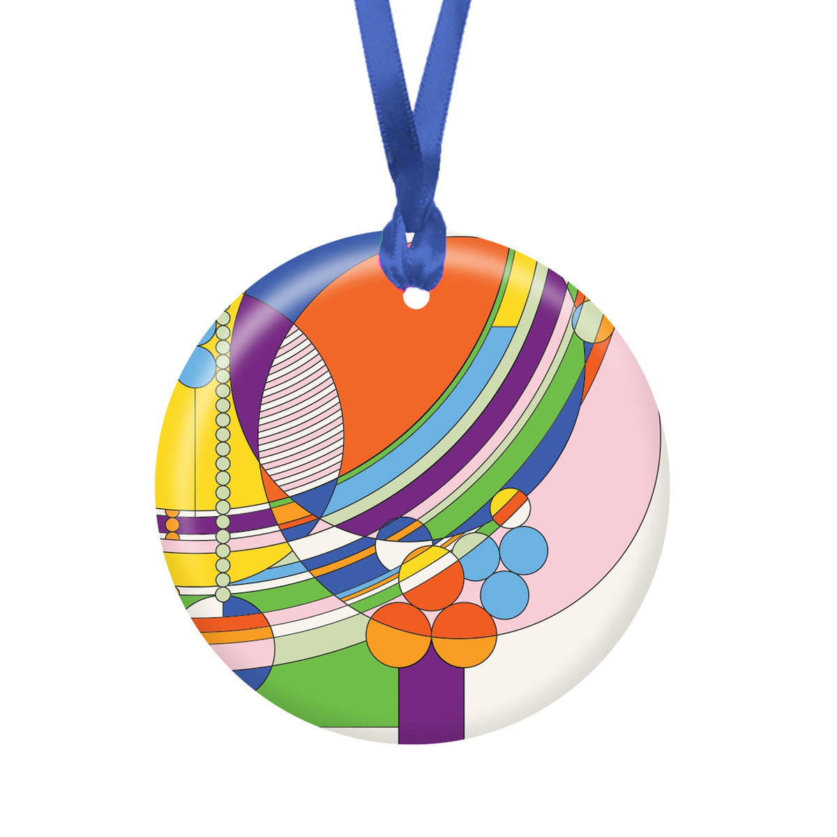 Frank Lloyd Wright March Balloons Porcelain Keepsake Ornament – Flat Ceramic, Gift-Ready