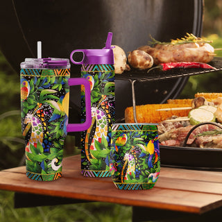Laurel Burch Jungle Song Insulated Drinkware Set of 3, 1 per size