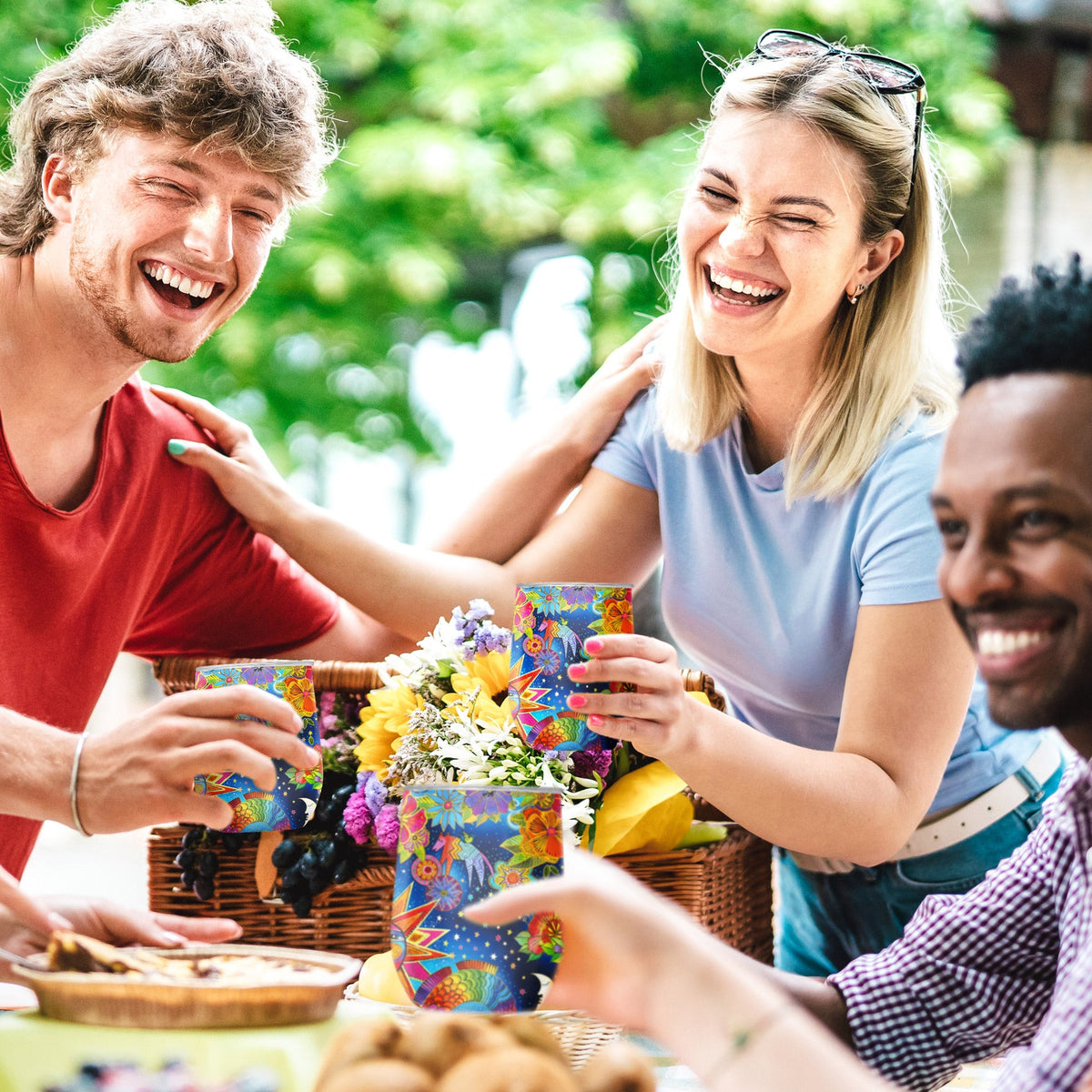 12 oz Stemless Wine Tumbler - Laurel Burch "Celestial Magic"