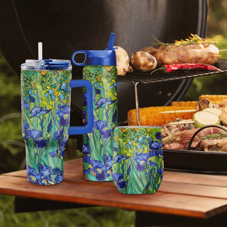 12 oz Stemless Wine Tumbler - van Gogh "Irises"