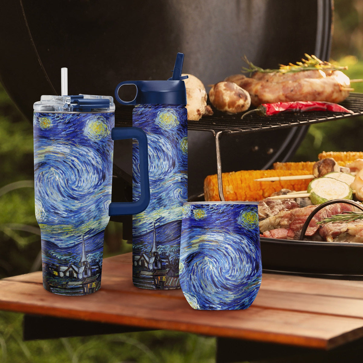 12 oz Stemless Wine Tumbler - van Gogh "Starry Night"