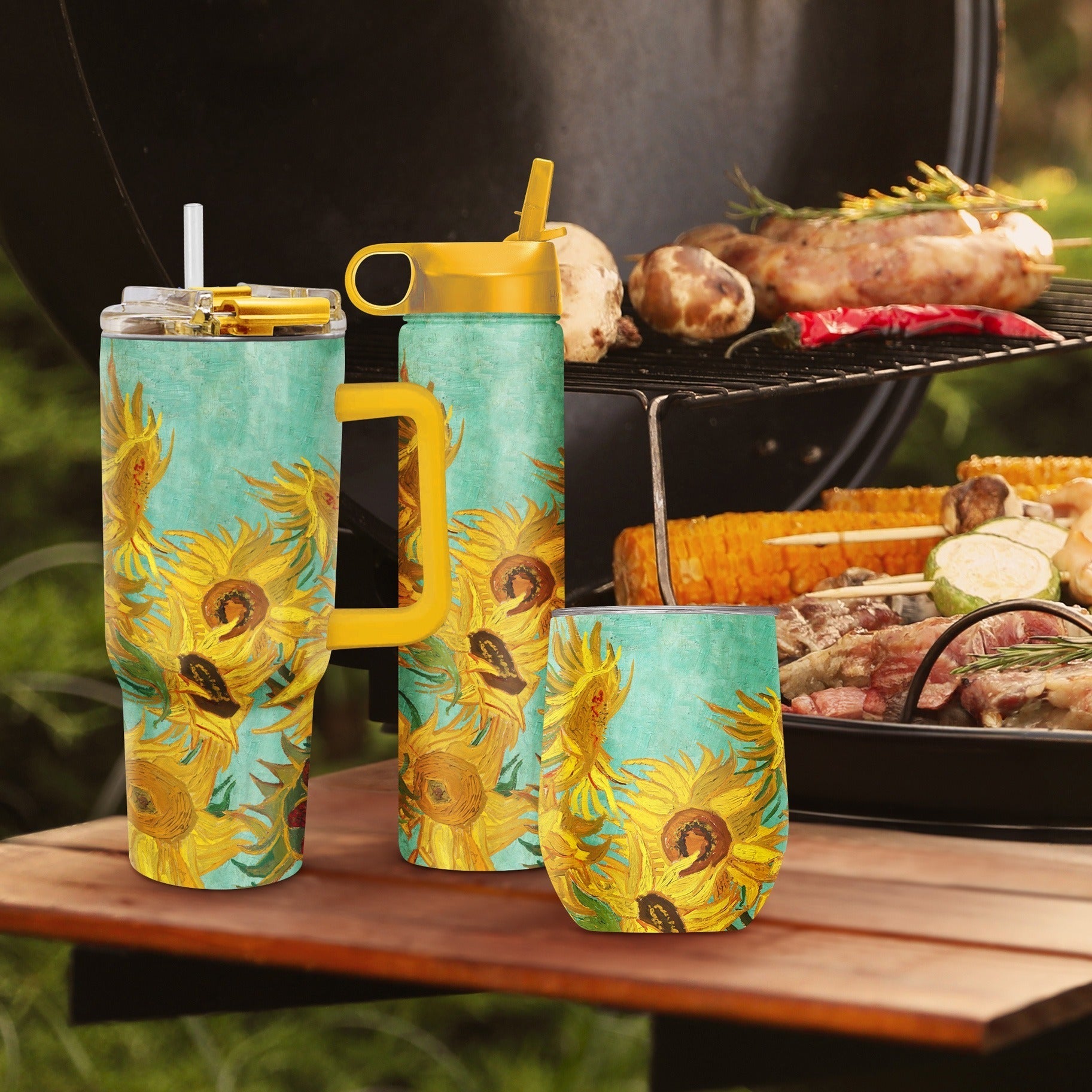 24 oz Water Bottle - van Gogh "Sunflowers"