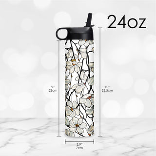 24 oz Water Bottle - Tiffany "Magnolia"