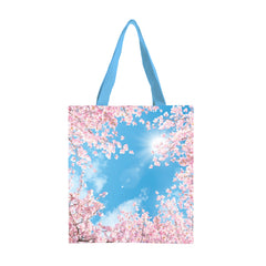 Cherry Blossoms Canvas Magazine Tote – Slim Vertical Tote Bag